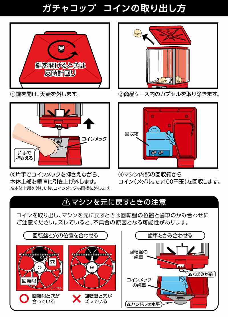 ガチャコップ 赤色 100円仕様 業務用本体｜カプセルトイ自販機本体 