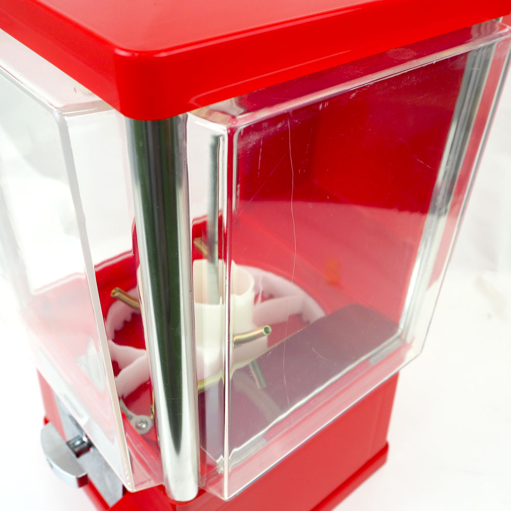 赤レトロガチャG-1 中古ガチャガチャ本体　蓋ヒビあり レトロガチャガチャ 本体 業務用 「ガチャコップ メダル仕様 赤