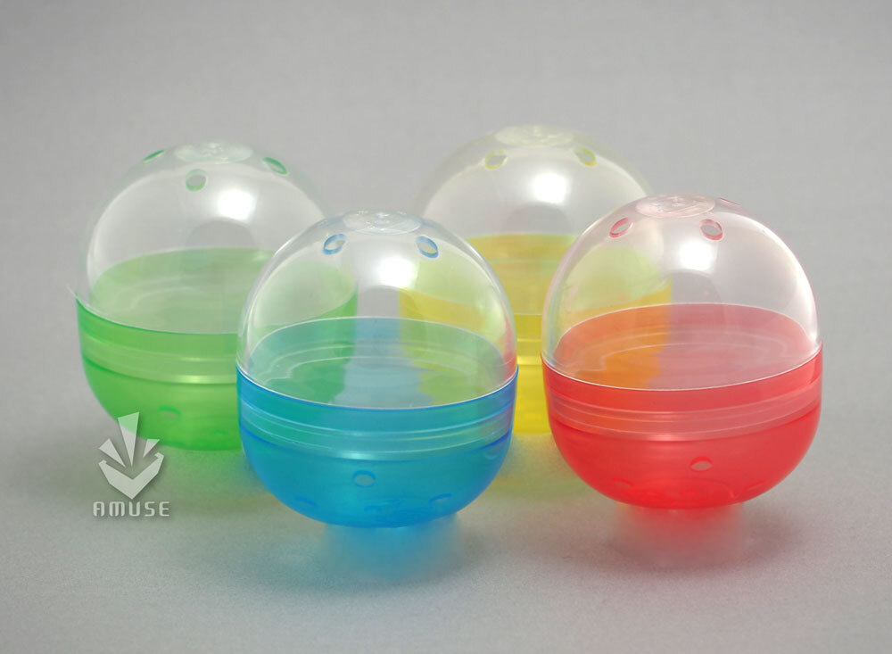 48mm空カプセル 4色アソート(透明＋半透明カラー) 100個入り