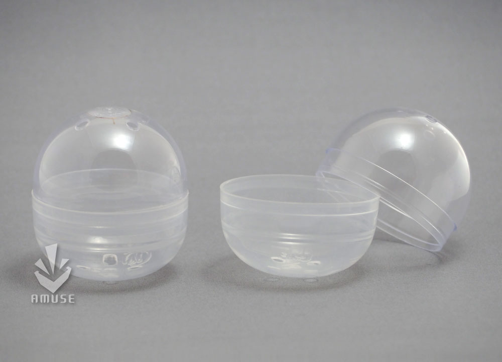 48mm空カプセル 透明＋乳白色 50個入り | ガチャガチャ
