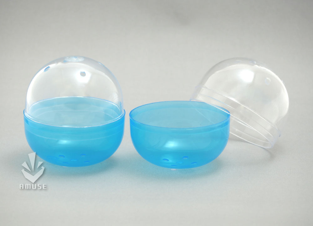 ガチャガチャ用 空カプセル 65mm青＋透明 約500個入り 業務用