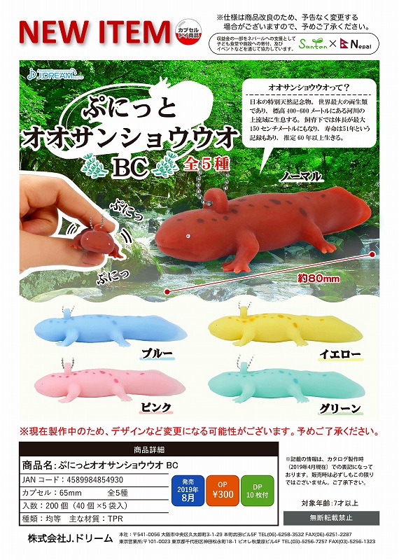 Z08】ぷにっとオオサンショウウオBC （40個入り）【予約商品