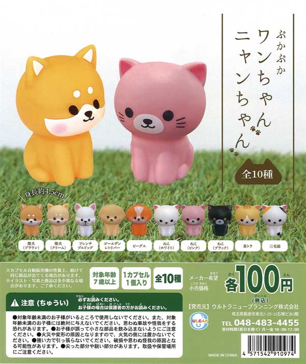 ぷかぷかワンちゃんニャンちゃん （100個入り） | ガチャガチャ