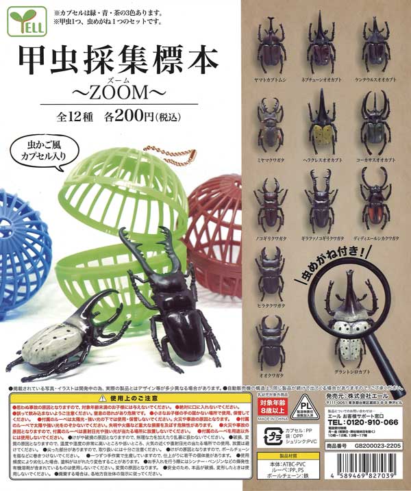再販》甲虫採集標本～ZOOM～ （50個入り） | ガチャガチャ・カプセル