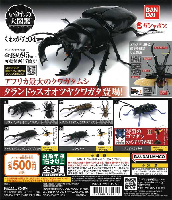 いきもの大図鑑 くわがた04 （20個入り） | ガチャガチャ