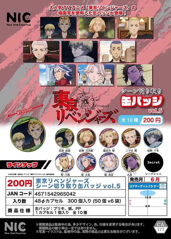 Z06】東京リベンジャーズシーン切り取り缶バッジvol.5 （50個入り