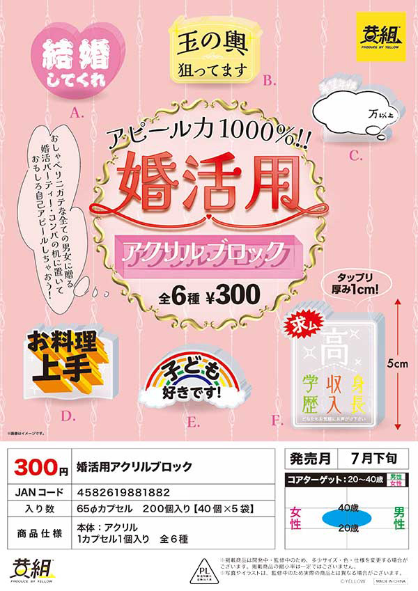 Z07】婚活用アクリルブロック （40個入り）【予約商品