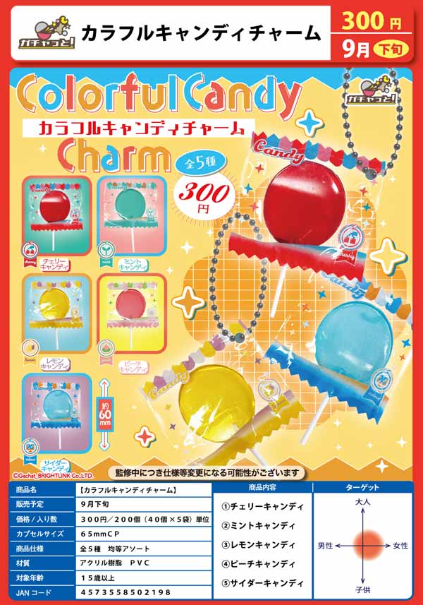 【Z09】カラフルキャンディチャーム　（40個入り）【予約商品】