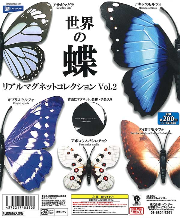 世界の蝶 リアルマグネットコレクションVol.2（50個入り