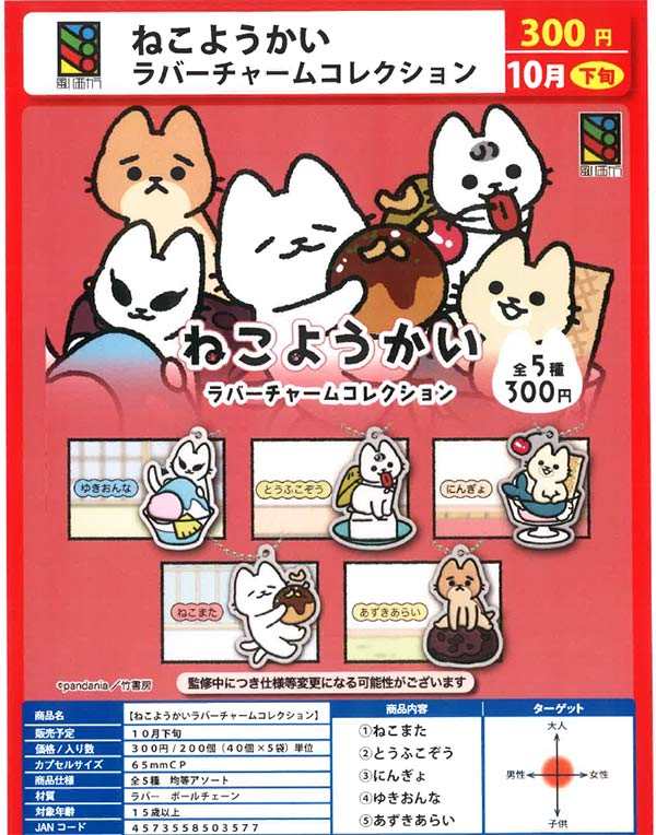 10月発売】【二次予約】ねこようかいラバーチャームコレクション