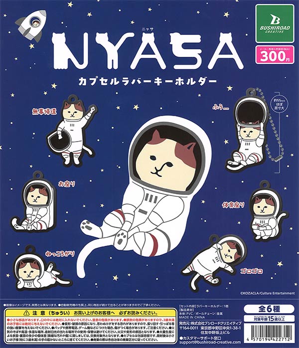 NYASA カプセルラバーキーホルダー（40個入り）【ﾌﾞｼﾛｰﾄﾞ