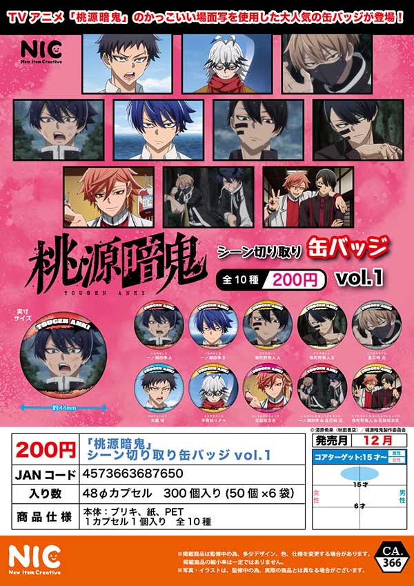 12月発売】【正規予約】「桃源暗鬼」 シーン切り取り缶バッジvol