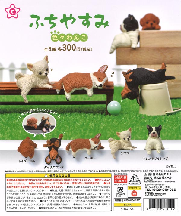 ふちやすみ 色々わんこ（40個入り）【ｴｰﾙ】カプセルトイ