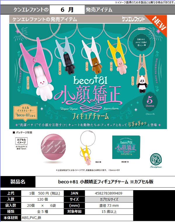 6月発売】【二次予約】beco+81 小顔矯正フィギュアチャーム（20個入り