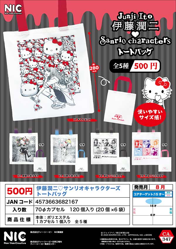 8月発売】【正規予約】《再販》伊藤潤ニ サンリオキャラクターズトート