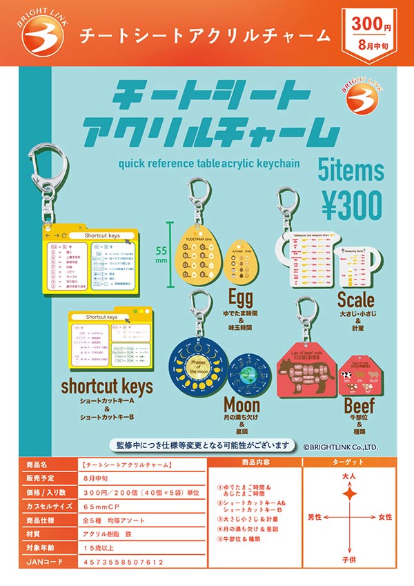 8月発売】【二次予約】チートシートアクリルチャーム（40個入り