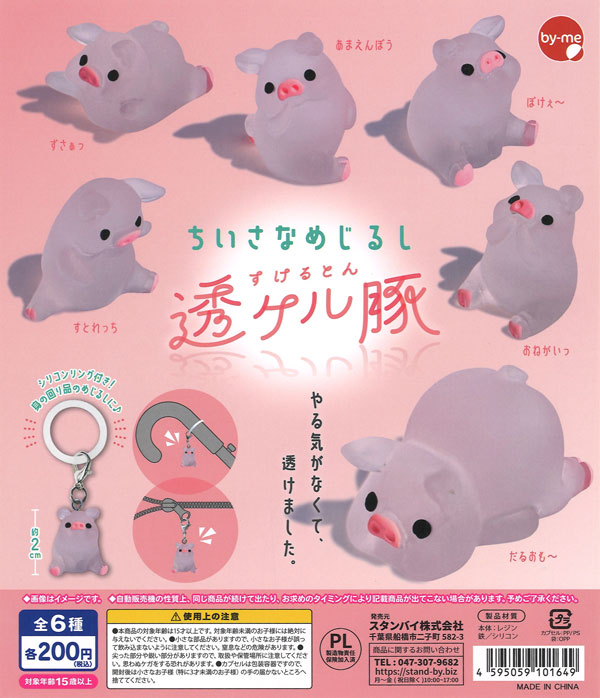 ちいさなめじるし 透ケル豚（50個入り）【ｽﾀﾝﾊﾞｲ】カプセルトイ
