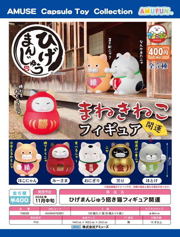 ひげまんじゅう招き猫フィギュア開運