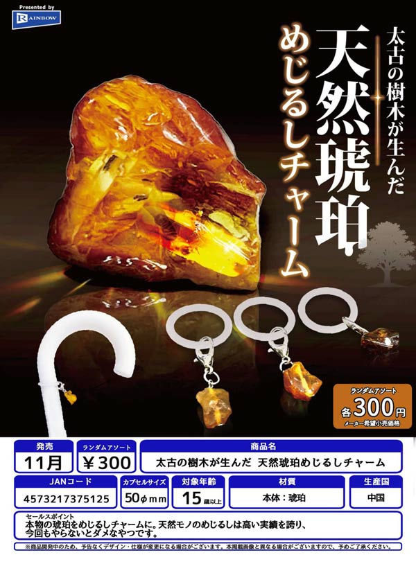太古の樹木が生んだ 天然琥珀めじるしチャーム