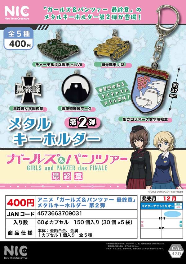 アニメ「ガールズ&パンツァー 最終章」メタルキーホルダー 第2弾