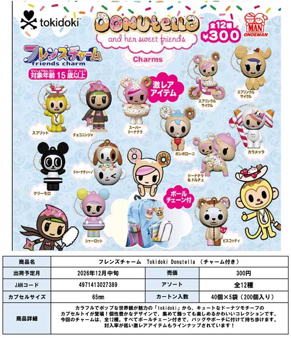 フレンズチャーム Tokidoki Donutella(チャーム付き)