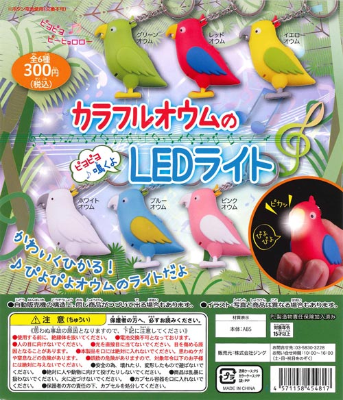 カラフルオウムのLEDライト （50個入り） | ガチャガチャ通販専門【あ