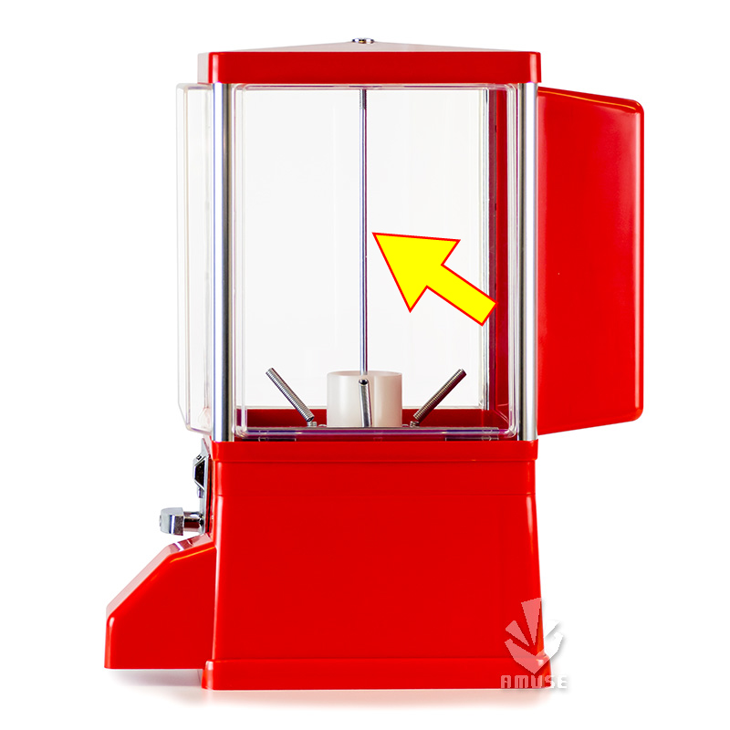 赤レトロガチャG-1 中古ガチャガチャ本体　蓋ヒビあり セット商品】あミューズ スタート導入3点セット 本体 ガチャコップ赤